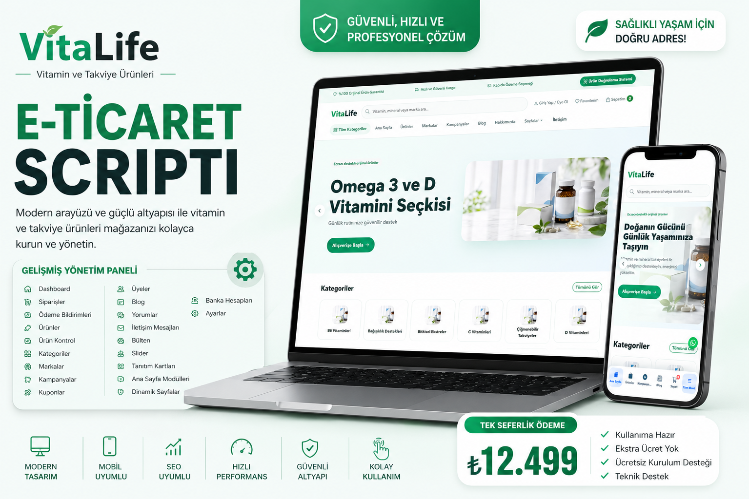 VitaLife – Vitamin ve Takviye Ürünleri E-Ticaret Scripti | Profesyonel & Mobil Uyumlu ürün görseli